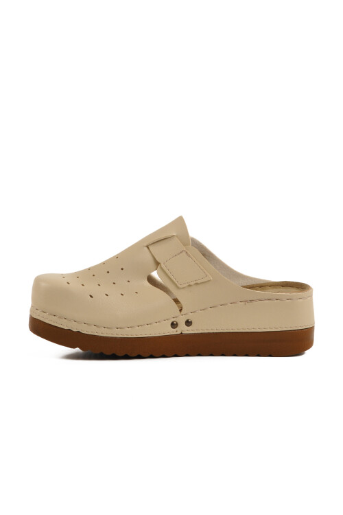 AyakmodBeige Anatomical Unisex Sabo Slippers 07-008 G