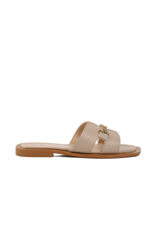 Beige Light Thin Sole Womens Slippers 246041 Z