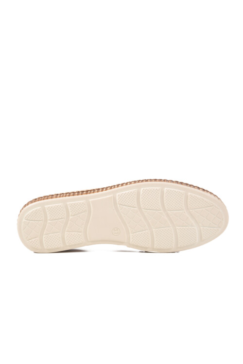 Beige Genuine Leather Womens Casual Shoes 231747 Z