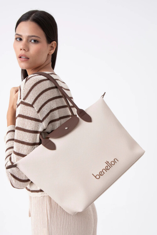 Beige Brown Womens Shoulder Bag BNT-1611