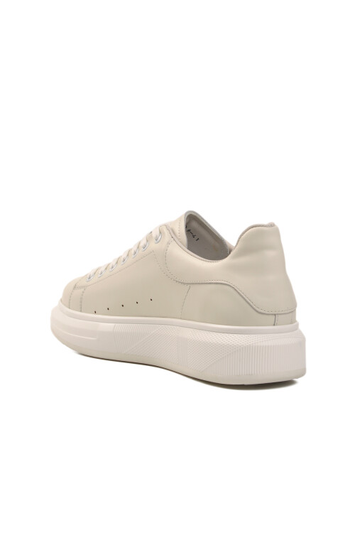 White Genuine Leather Mens Sneakers 152-21028 M
