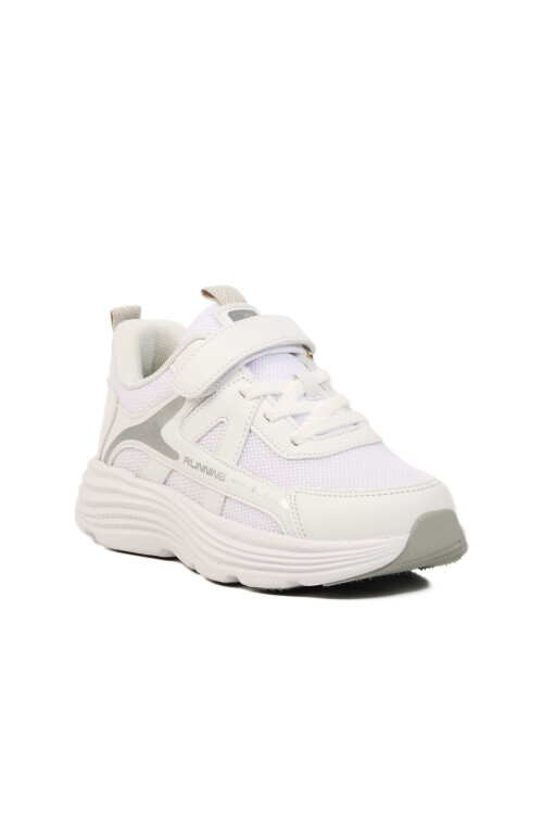 PepinoBeyaz Gri Cırtlı Erkek Çocuk Spor Ayakkabı 1880 F