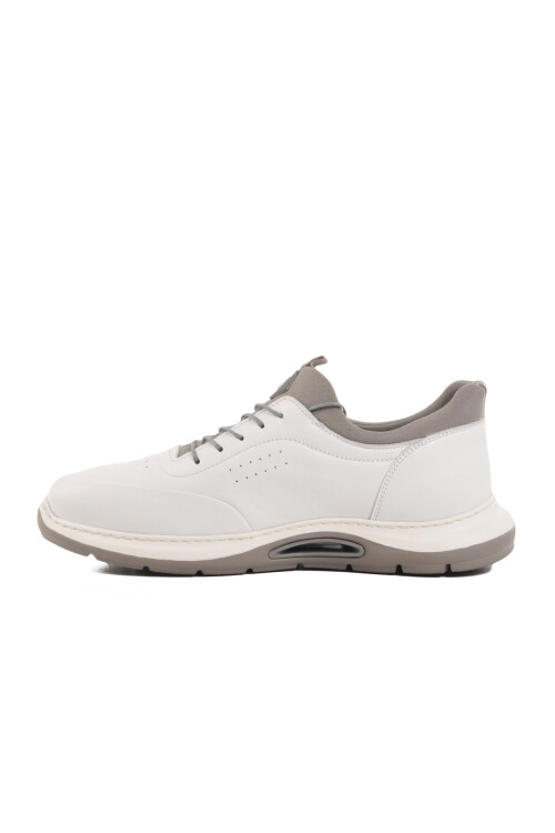 White Genuine Leather Mens Casual Shoes 5Y2844 M