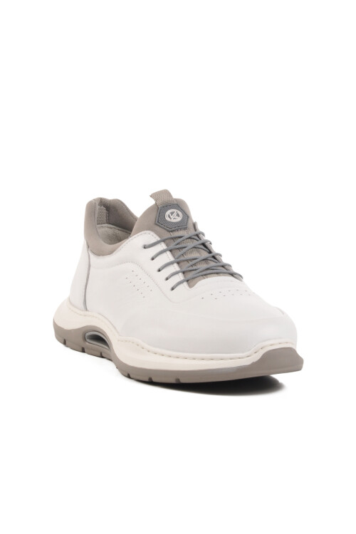 White Genuine Leather Mens Casual Shoes 5Y2844 M