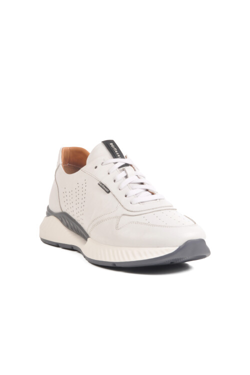 White Genuine Leather Orthopedic Mens Casual Shoes 758803 M