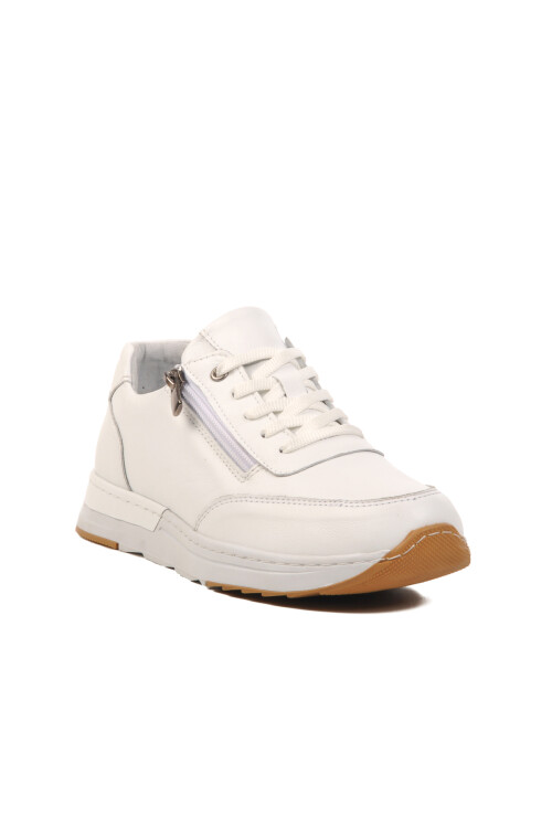 Beyaz Hakiki Deri Anatomik Kadın Casual Ayakkabı AY385 Z