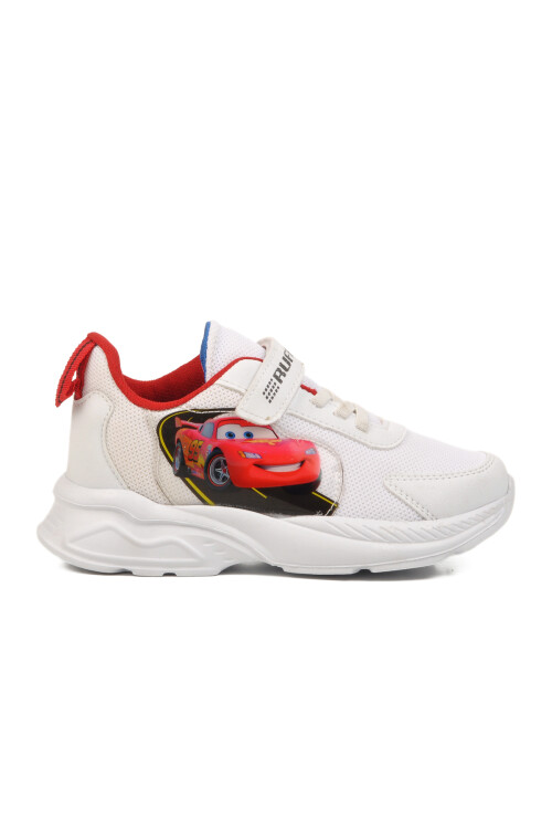 White Red Velcro Mesh Unisex Kids Sneakers Ruffon F
