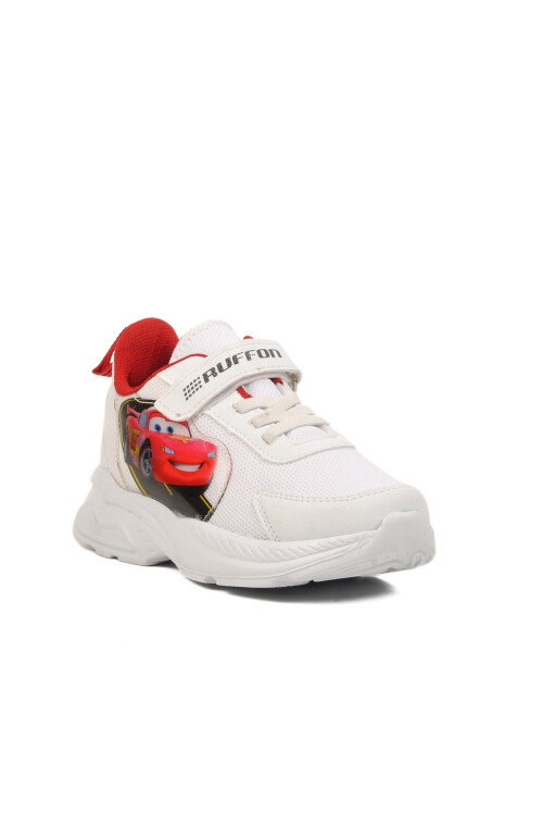 White Red Velcro Mesh Boys Sneakers Ruffon F