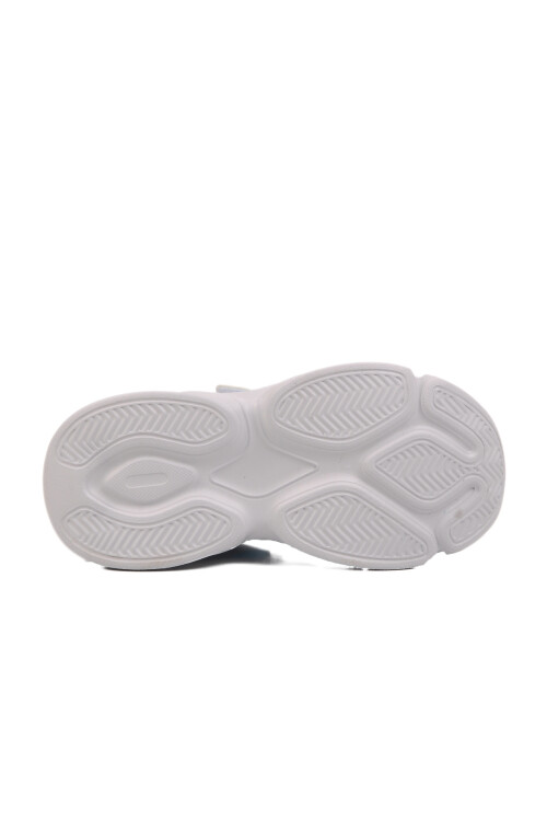 White Navy Blue Velcro Mesh Lightweight Boys Sneakers 2351 P