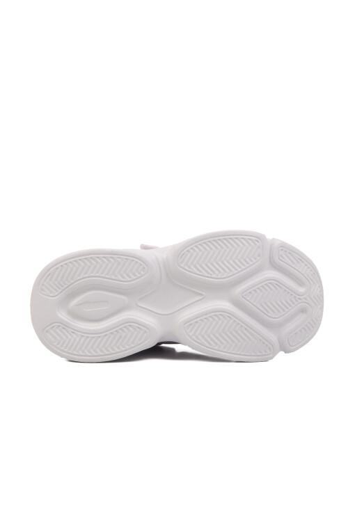 Beyaz Lila Cırtlı Fileli Hafif Kız Çocuk Spor Ayakkabı 2351 P