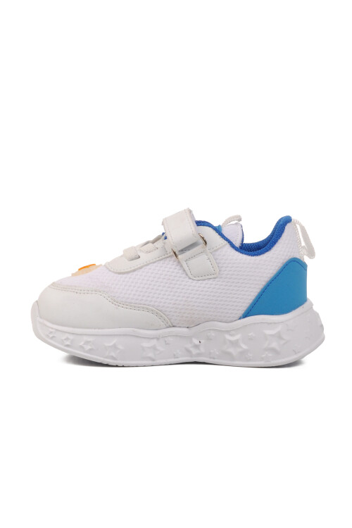 White Blue Velcro Lightweight Unisex Kids Sneakers Ruffon B