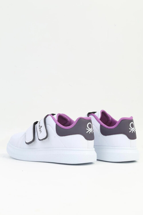 Beyaz-Mor Cırtlı Unisex Çocuk Sneaker BN-31805 P