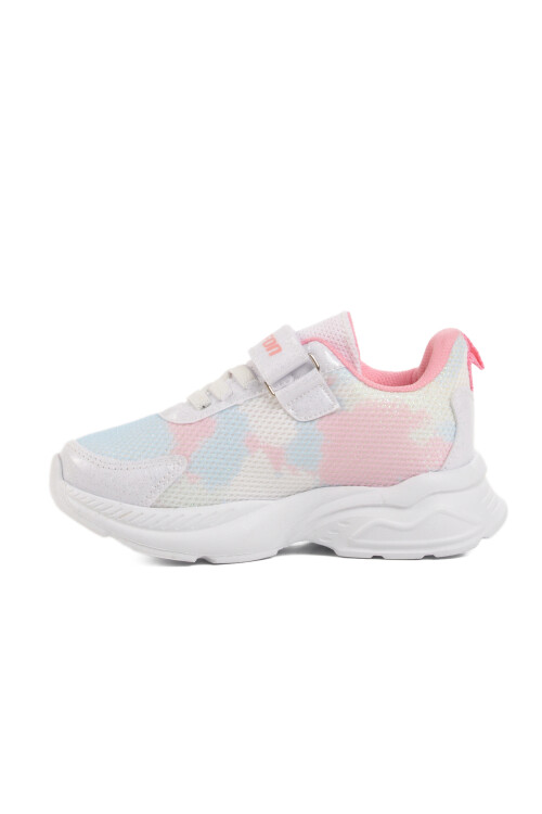 White Pink Mesh Velcro Girls Sneakers Ruffon P