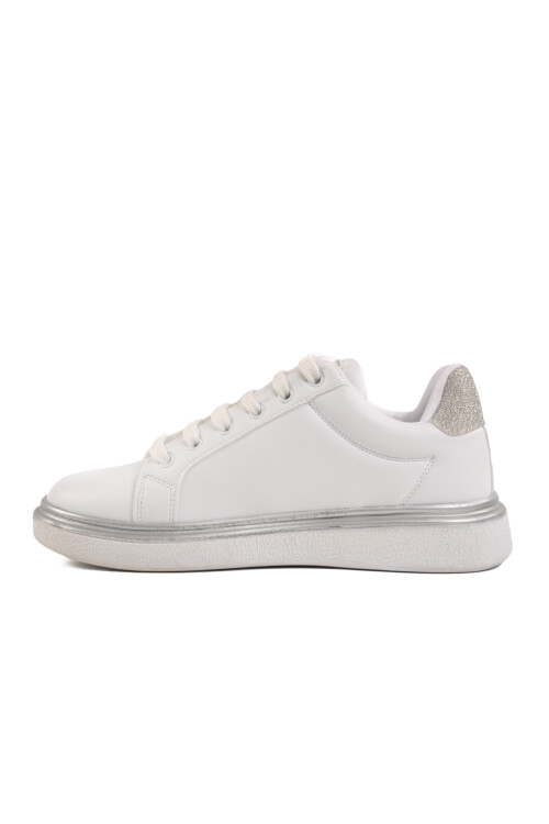White Lace-Up Womens Sneakers 707 Z
