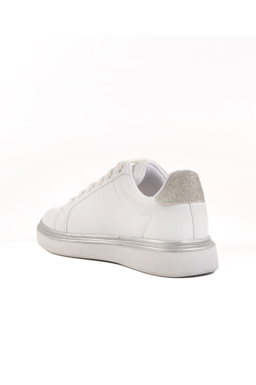 White Lace-Up Womens Sneakers 707 Z