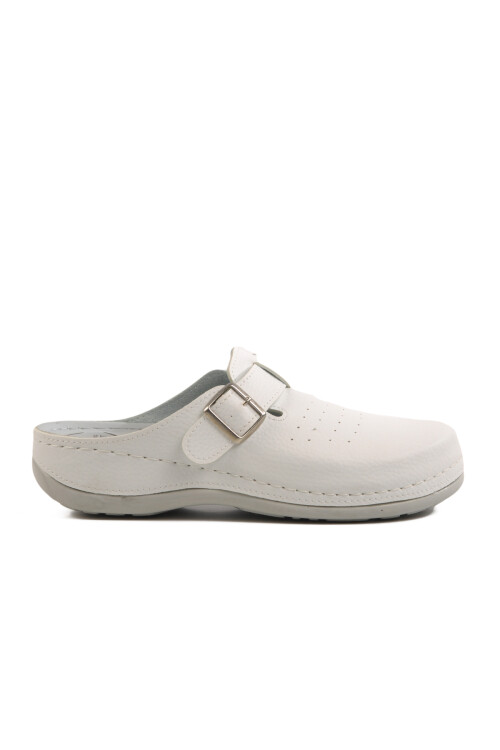 White Anatomical Womens Sabo Slippers 32.003 Z