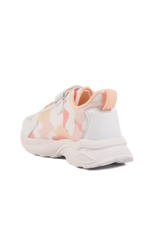 Beyaz Pudra Cırtlı Fileli Kız Çocuk Spor Ayakkabı Ruffon F