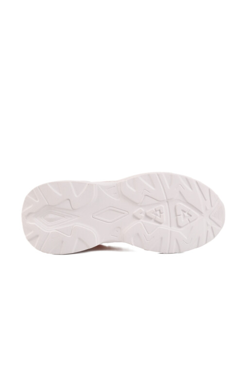 Beyaz Pudra Cırtlı Fileli Kız Çocuk Spor Ayakkabı Ruffon F