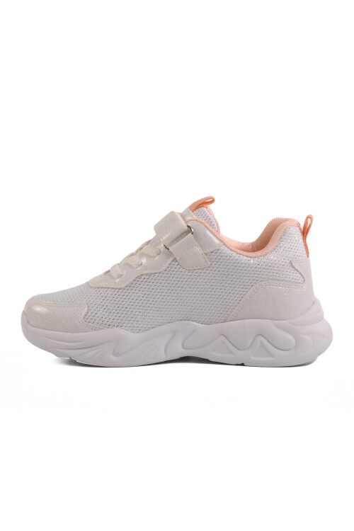 حذاء رياضي خفيف الوزن للفتيات من شبكة فيلكرو باللون الأبيض 1878 F
