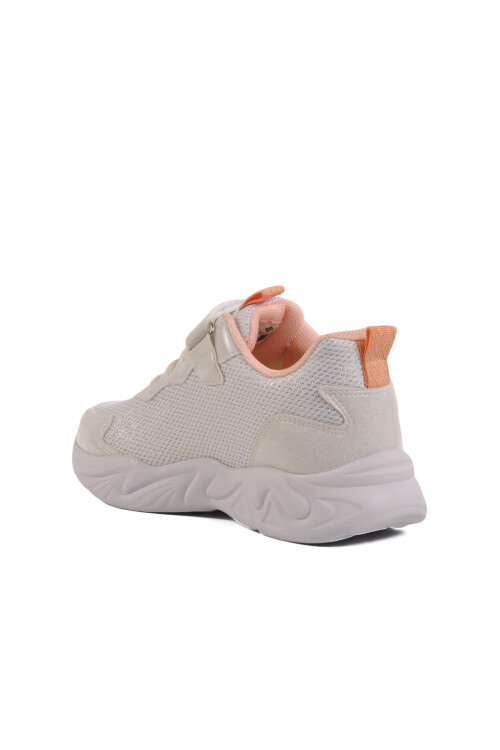 حذاء رياضي خفيف الوزن للفتيات من شبكة فيلكرو باللون الأبيض 1878 F