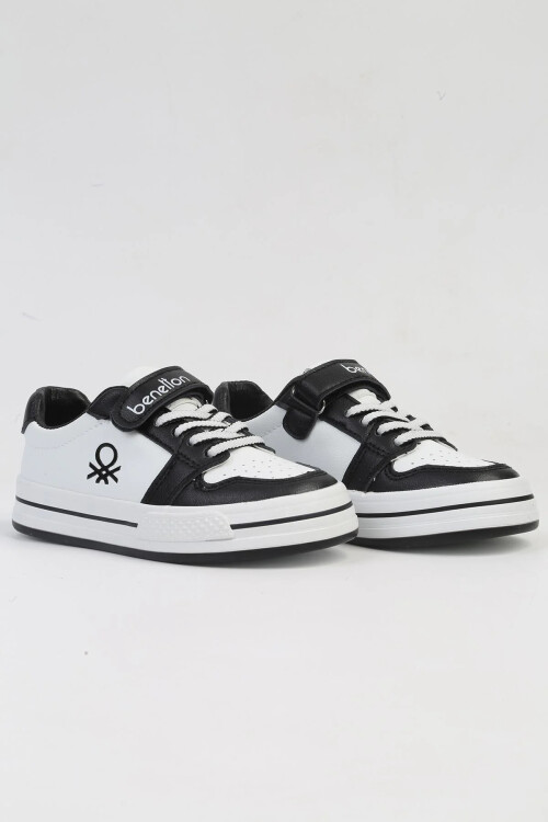 White Black Velcro Childrens Sports Shoes BNI-10029 P