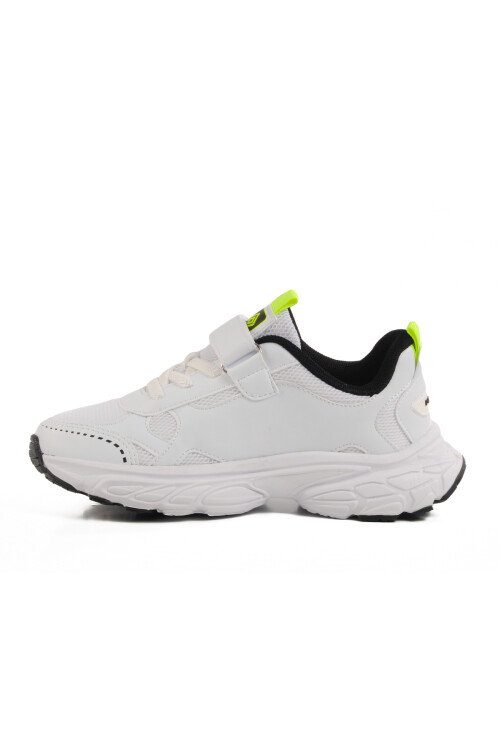 Beyaz Cırtlı Fileli Hafif Erkek Çocuk Spor Ayakkabı 1866 F