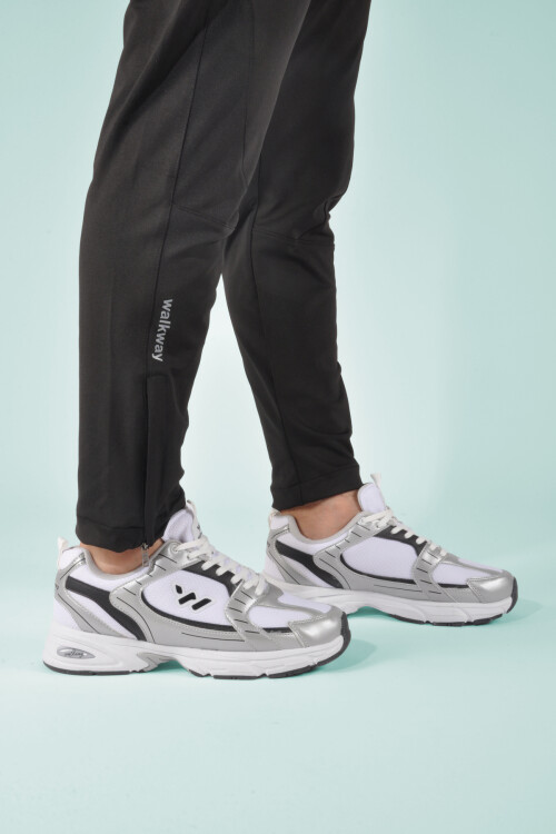 White Black Mesh Mens Sneakers Run M