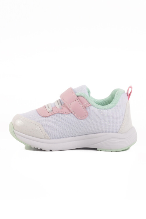 White Velcro Mesh Lightweight Girls Sneakers 1932 I