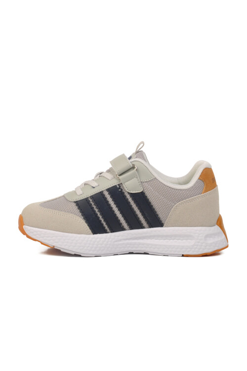 حذاء رياضي للأولاد بشريط فيلكرو باللون الرمادي والأزرق الداكن 1876 F