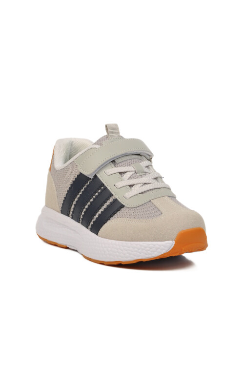 حذاء رياضي للأولاد بشريط فيلكرو باللون الرمادي والأزرق الداكن 1876 F