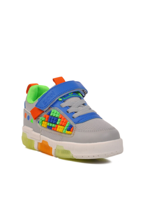 Gray Velcro Light Up Unisex Kids Sneakers Legos P