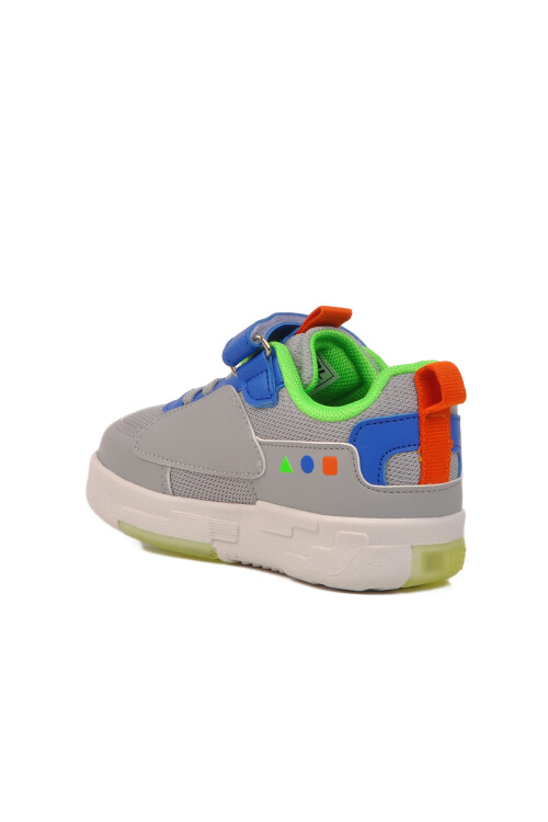 Gray Velcro Light Up Unisex Kids Sneakers Legos P
