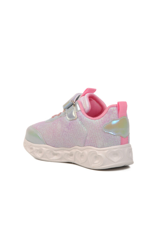 Silver Velcro Lighted Girls Sneakers Yuki P