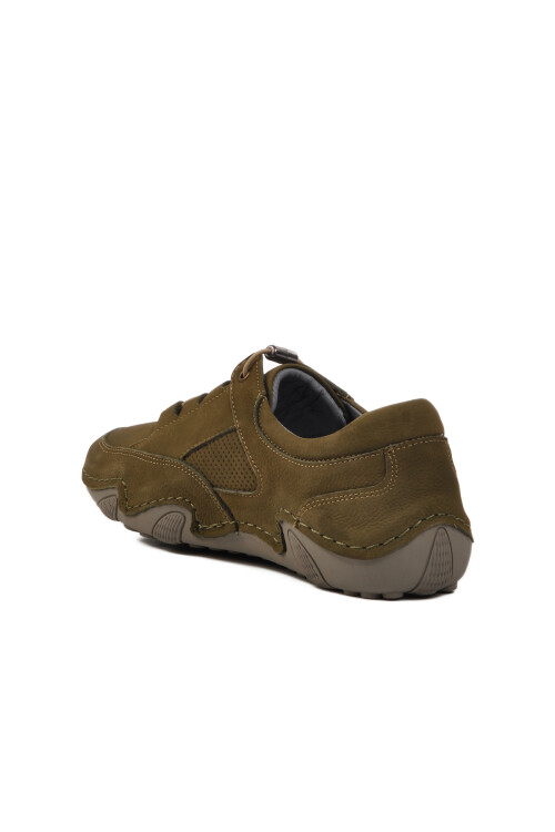 Khaki Nubuck Genuine Leather Womens Casual Shoes 128 Z