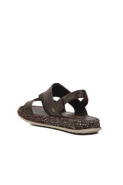 Brown Genuine Leather Mens Sandals 2050 M