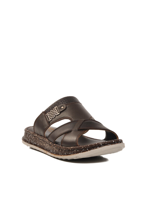 AyakmodKahve Hakiki Deri Erkek Terlik 2045 M