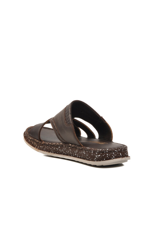 AyakmodKahve Hakiki Deri Erkek Terlik 2045 M