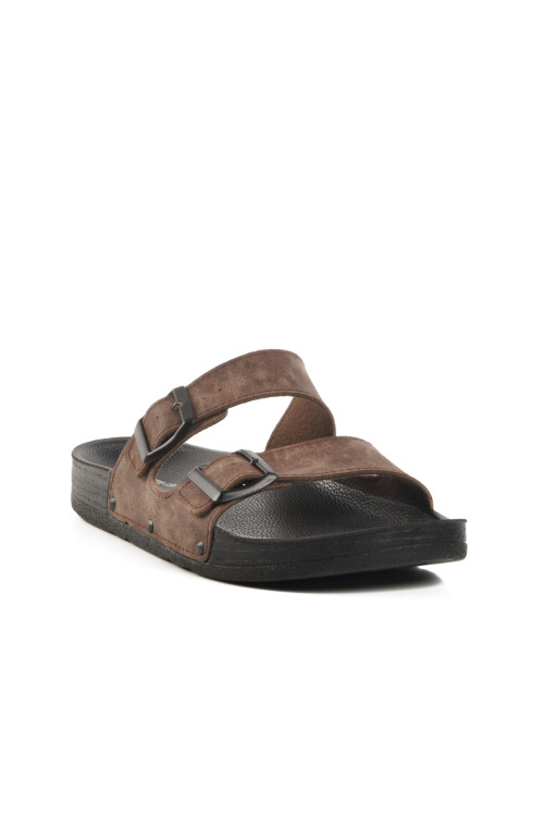 Brown Nubuck Lightweight Mens Slippers PC-7241 M