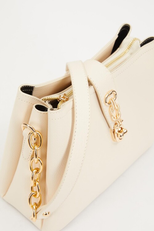 حقيبة يد وكتف نسائية كريمية 930228