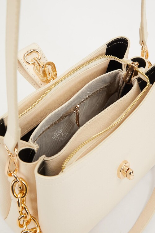 حقيبة يد وكتف نسائية كريمية 930228