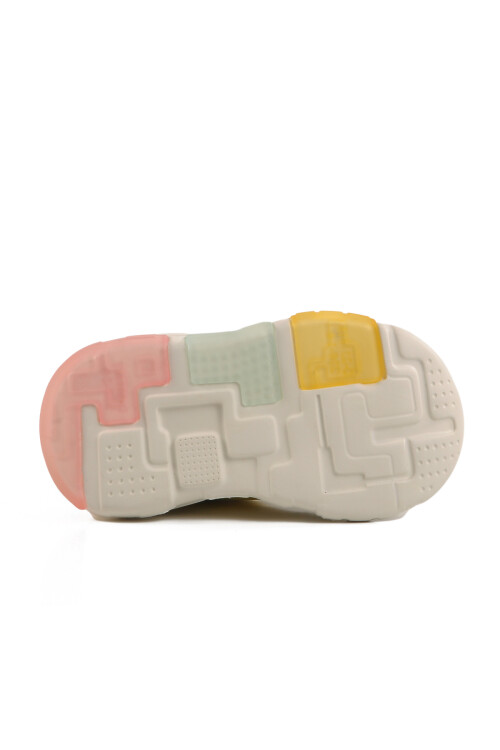 Cream Velcro Lightweight Unisex Childrens Sneakers 1909 B