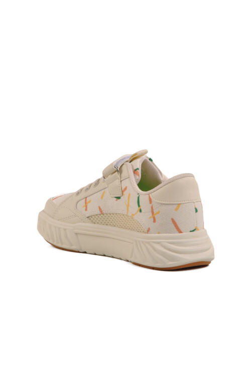 حذاء رياضي خفيف الوزن للأطفال من الجنسين بشريط فيلكرو كريمي 1883 F