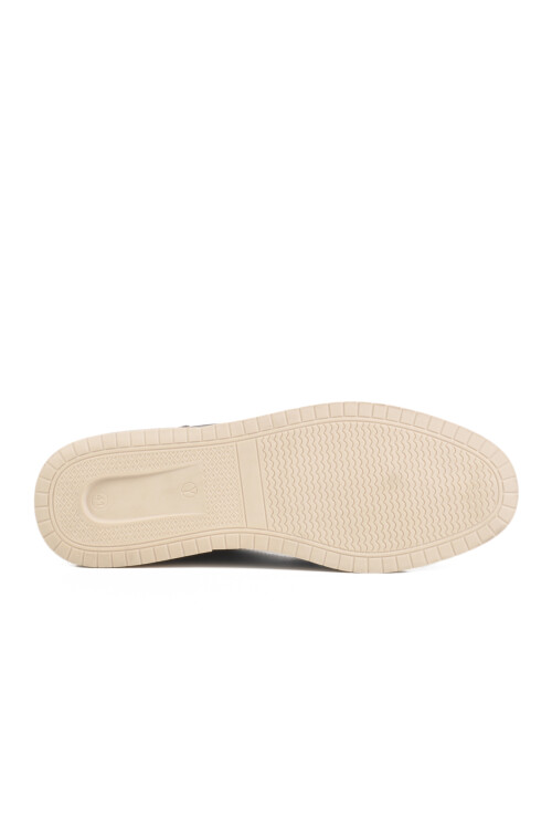 Navy Blue Genuine Leather Mens Casual Shoes Lion M