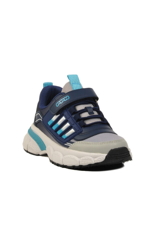 Navy Blue Velcro Mesh Lightweight Boys Sneakers 1897 F