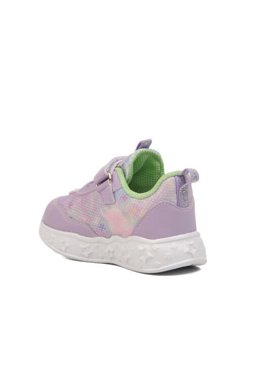 Lilac White Velcro Lightweight Girls Sneakers Ruffon B