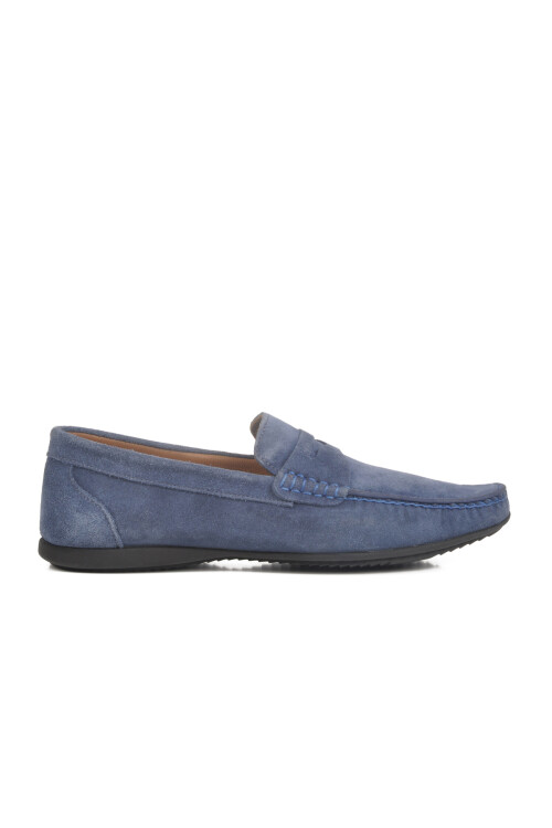 Blue Suede Genuine Leather Mens Casual Shoes Kazar M