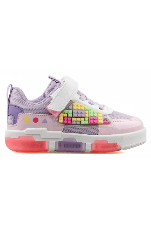 Purple Velcro Light Up Girls Sneakers Legos P