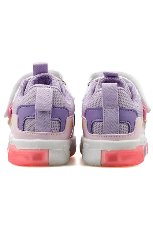 Mor Cırtlı Işıklı Kız Çocuk Spor Ayakkabı Legos P