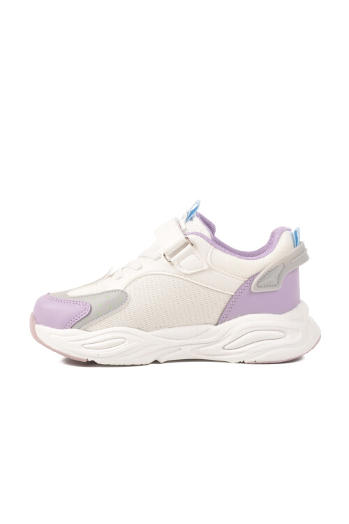 Purple Velcro Lightweight Flexible Girls Sneakers Toti F