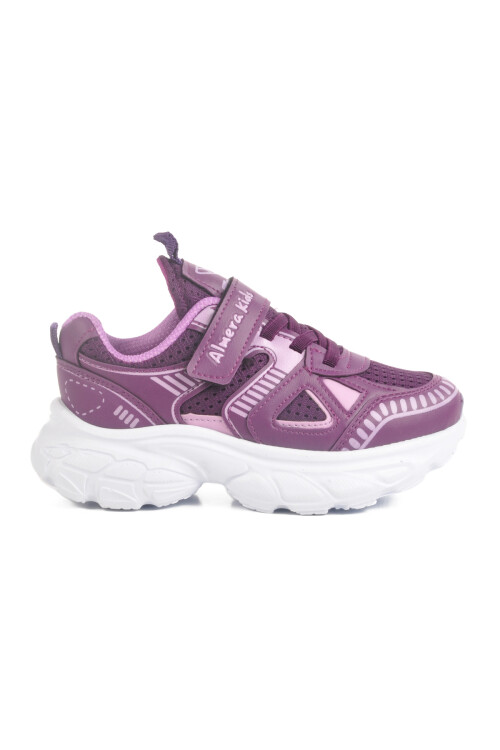 Purple Velcro Mesh Girls Sneakers 1500 P